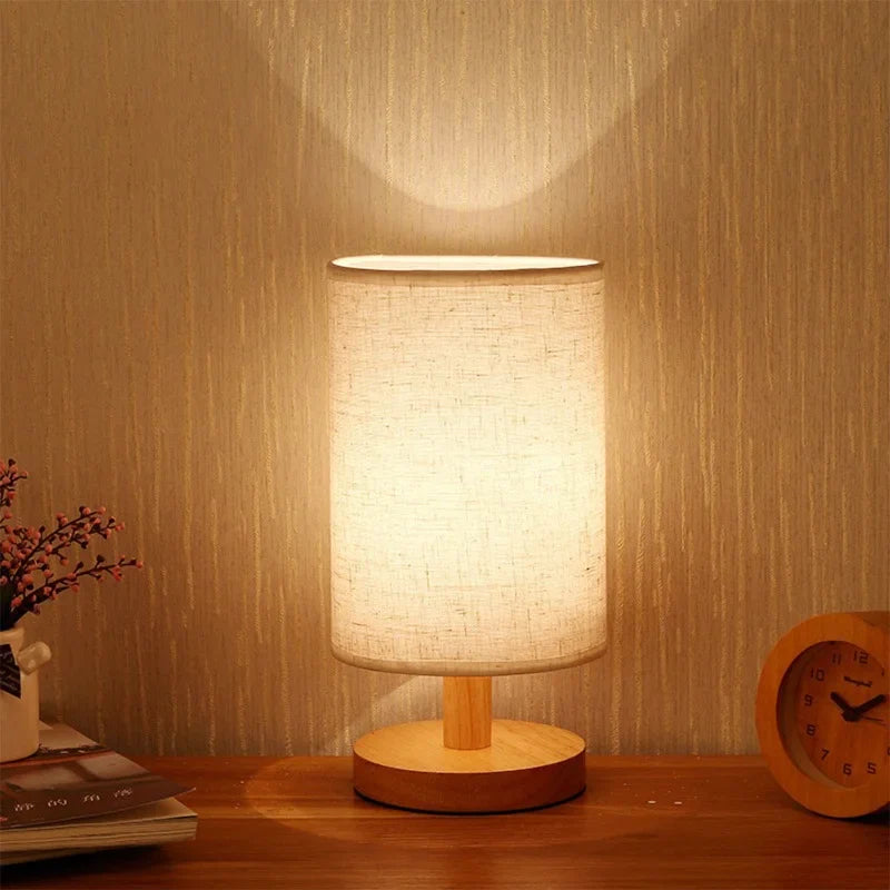 USB Bedside Table Lamp Cylinder Shade LED Night Light for Home Decor by Axya