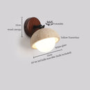 Axyaa Mid Century LED Wall Lights, Yellow Travertine Finish, Pull Chain Switch