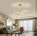 Axyaa Gold Ring Chandelier Acrylic LED Circle Art Lamp for Living Room