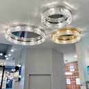 Axyaa Modern Crystal Glass Round Ceiling Chandelier for Living Room Bedroom.