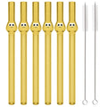 Axyaa Glass Boba Straws - Set of 12 Wide Clear Reusable Smoothie Straws