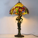 Axyaa Glass Flower Tiffany Table Lamp LED for Home Bedroom Study