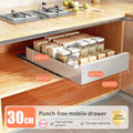 Axyaa Slide Out Cabinet Organizer Carbon Steel Kitchen Storage Drawer Pantry Rack
