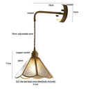 Axyaa Blue Glass LED Wall Sconce, Tiffany Style Pull Chain Switch Staircase Mirror Light