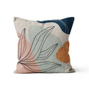 Axyaa Beige Linen Flower Cushion Cover 45x45cm Home Decor Pillow Case