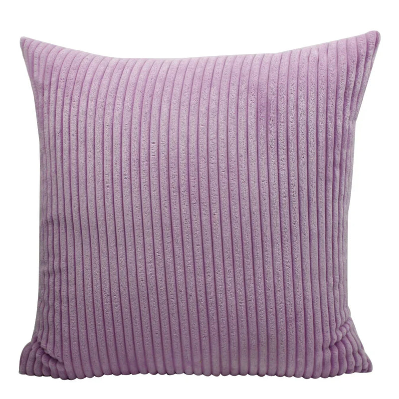 Axyaa Soft Corduroy Cushion Cover Striped Throw Pillow Case for Home Decor