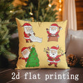 Axyaa Festive Christmas Pattern Pillowcase for Sofa, Bedroom, Car - Cushion Cover