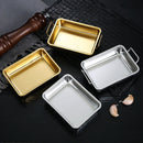 Axyaa Stainless Steel Snacks Plate with Handle Korean Style Tableware Tray