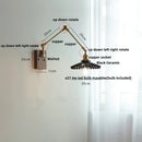 Axyaa Walnut Wood Swing Arm LED Wall Lamps - Nordic Modern Design