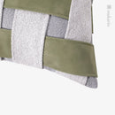 Axyaa Nordic Green Contrast Color Woven Leather Pillow for Living Room Sofa