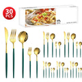 Axyaa 30-Piece Stainless Steel Cutlery Set for Dining Banquets