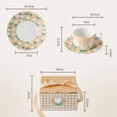 Axyaa Tulip Pattern Ceramic Cup and Saucer Set - Ideal for Tea, Coffee, and Desserts