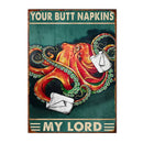 Axyaa Funny Butt Napkins Poster for Home Hotel Cafe Decor
