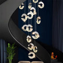 Axyaa Crystal Chandelier Stair Pendant Living Room Interior Lighting