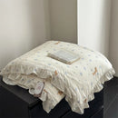 Axyaa French Floral Print Lace Summer Quilt - Knitted Cotton, Cool & Airy