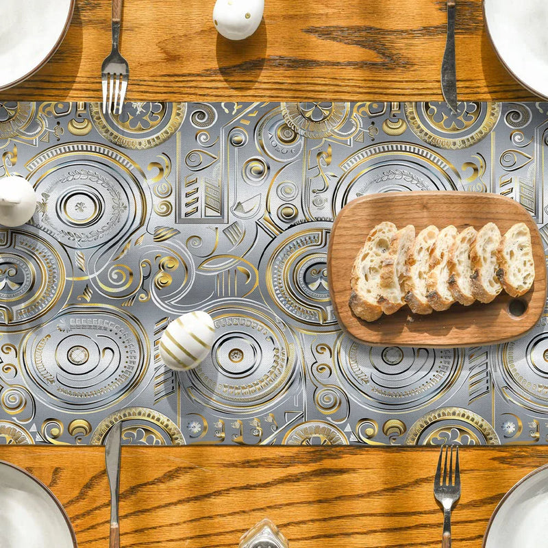 Axyaa Patterned Metallic Texture Table Runner for Home Decoration and Events