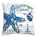 Axyaa Blue Marine Organism Pattern Polyester Cushion Cover for Home Sofa
