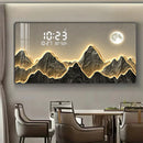 Axyaa Light Luxury Wall Clock with Digital Display and Silent Perpetual Calendar