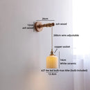 Axyaa LED Wood Wall Lamp with White Ceramic Shade for Indoor Living Room
