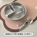 Axyaa Stainless Steel 3-Compartment Dinner Plate - Divided Food Tray
