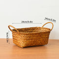 Axyaa Wicker Storage Basket Picnic Laundry Organizer Fruit Seaweed Box