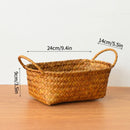 Axyaa Wicker Storage Basket Picnic Laundry Organizer Fruit Seaweed Box