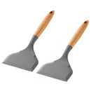 Axyaa Grey Silicone Kitchen Utensils Set - 2Pcs Spatula & Shovel Cooking Tools