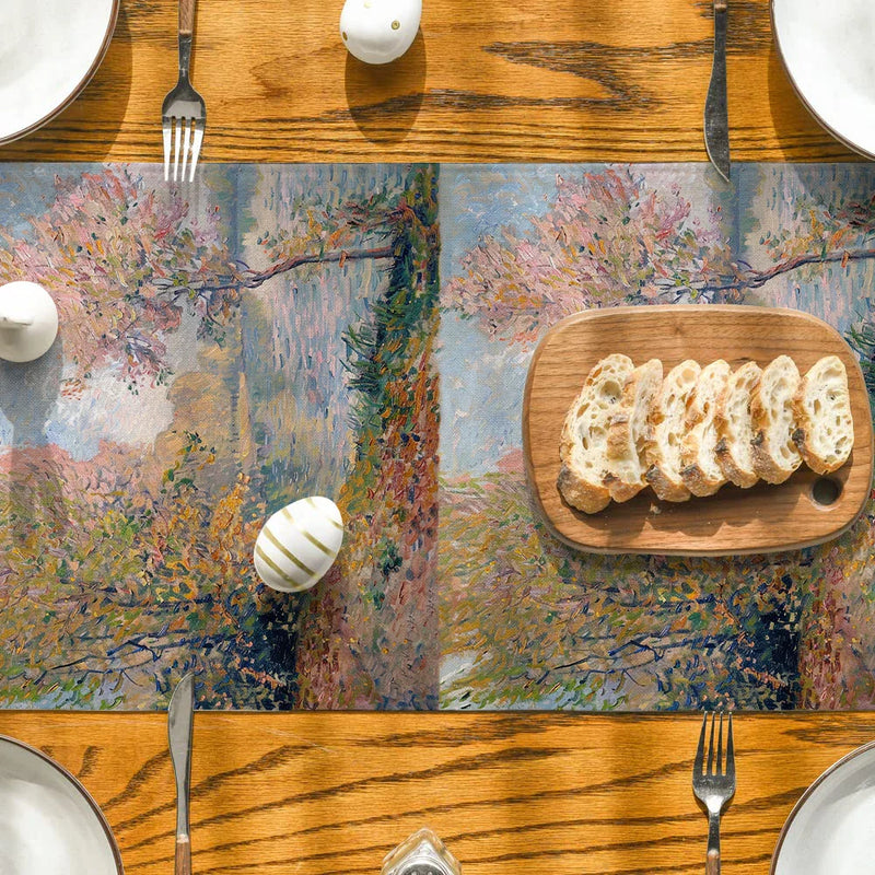 Axyaa Autumn River Road Table Runner Farmhouse Dining Wedding Party Decor
