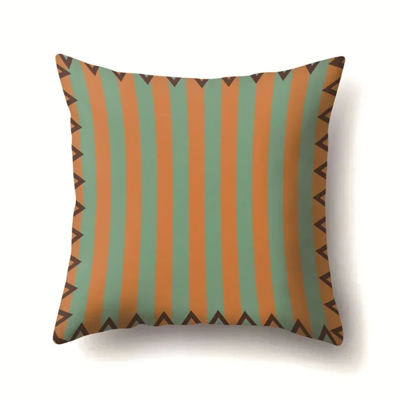 Axyaa Retro Geometric Pattern Cushion Cover for Sofa and Couch Décor