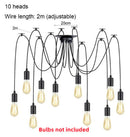 Axyaa Black Spider Chandelier: Vintage Industrial Pendant Light for Farmhouse Dining Room
