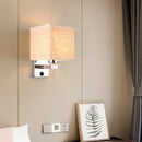 Axyaa Fabric Shade LED Wall Lamp Modern Reading Light for Bedroom Living Room