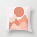 Axyaa Geometric Flower Leaves Cushion Cover - Desert Sunrise Cactus Pillowcase