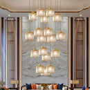 Axyaa Modern Ring Stairs Pendant Light Chandeliers for Living and Dining Room