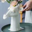 Axyaa Giraffe Ceramic Vase: Aesthetic Desk Decoration and Floral Arrangement