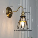 Axyaa Nordic LED Wall Light Fixture Blue Glass Copper Finish