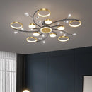 Axyaa LED Smart Remote Control Round Chandelier for Living Room Kitchen Interior Lighting