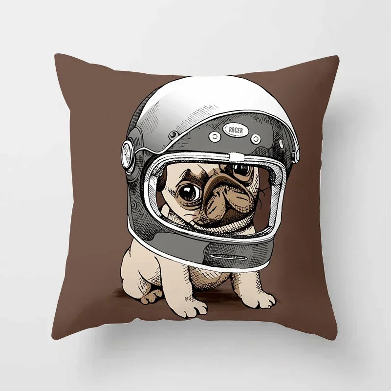 Cute Pug Bulldog Pillowcase for Living Room Decor - Axyaa Home Decor