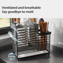 Axyaa Stainless Steel Utensil Storage Rack - Kitchen Organizer for Flatware, Chopsticks, Spoons