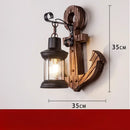Axyaa Wooden LED Wall Lamps Industrial Style Home Decor Sconces for Living Room