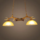 Axyaa Retro Antlers Chandelier: Resin Restaurant LED Lighting Fixture