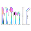 Axyaa Stainless Steel Cutlery Set - 30 Pieces, Black Dinnerware Flatware Set