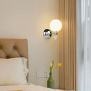 Axyaa Acrylic Ball LED Wall Light: Modern, Chrome Metal Sconce Lamp for Bedroom, Stairs