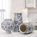 Axyaa Blue and White Porcelain Retro Vase - Ceramic Ice Crack Flower Vase