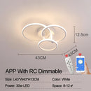 Axyaa Modern LED Chandelier: Dimmable, App Control, Circle Rings, Living Room/Bedroom, Black/White