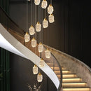 Axyaa Crystal Chandelier LED Pendant Lamp Modern Design Gold Hanging Light