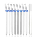 Axyaa Flower Glass Straw Set for Festivals, Parties, Weddings, and Bars