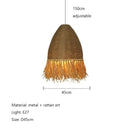 Axyaa Raffia Dining Table Chandelier, Japanese Wabi-sabi Style for Living Room & Bedroom