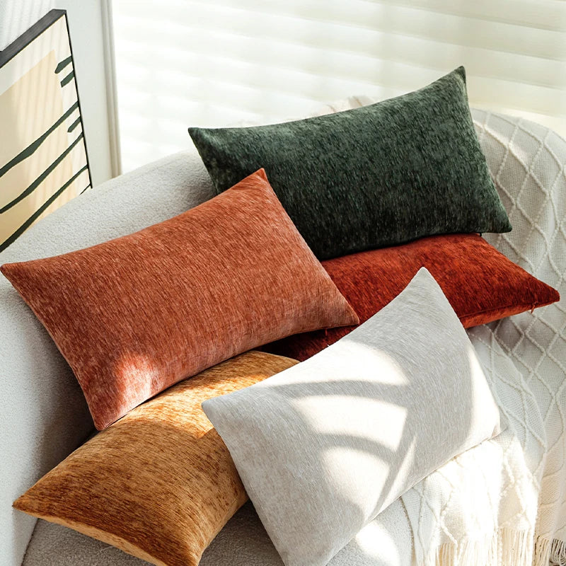 Axyaa Soft Chenille Pillow Cover for Bedroom, Living Room, Sofa - Modern Simple Style
