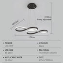 Axyaa LED Pendant Light Bar Remote Dimming Chandelier