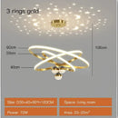Axyaa Starry Sky Projection LED Chandelier with Remote Control, Black & Golden Pendant Lights